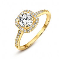 Isabelle Crystal Encrusted Swiss Zircon 18k Gold Plated Ring